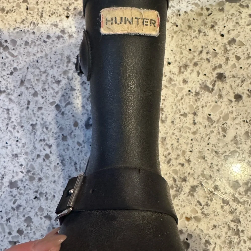 Hunter Kids Classic Black Biker Rain Boots| Discontinued|